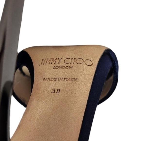 Jimmy Choo Navy Blue Heels with Tulle Detail - Picture 12 of 16